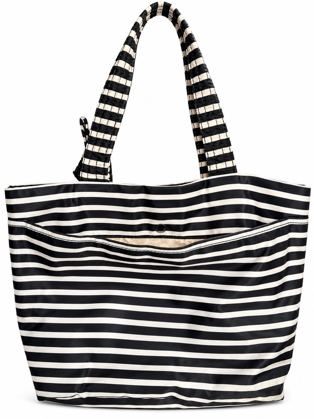kate spade Black and White Striped Tote with Bow Accent - Picture 3 of 7